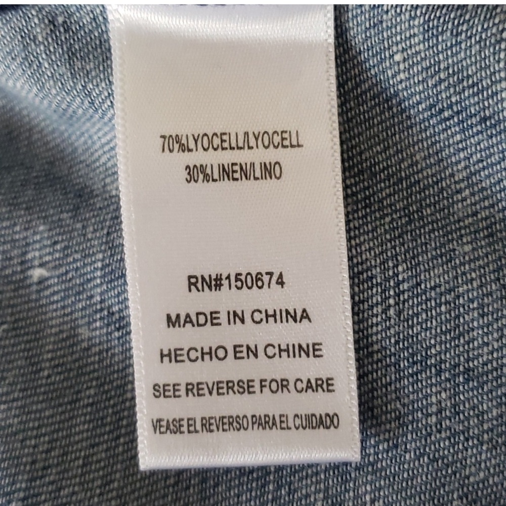 Billy T "Peace and Love" Denim Shirt NWT Medium - Picture 5 of 8